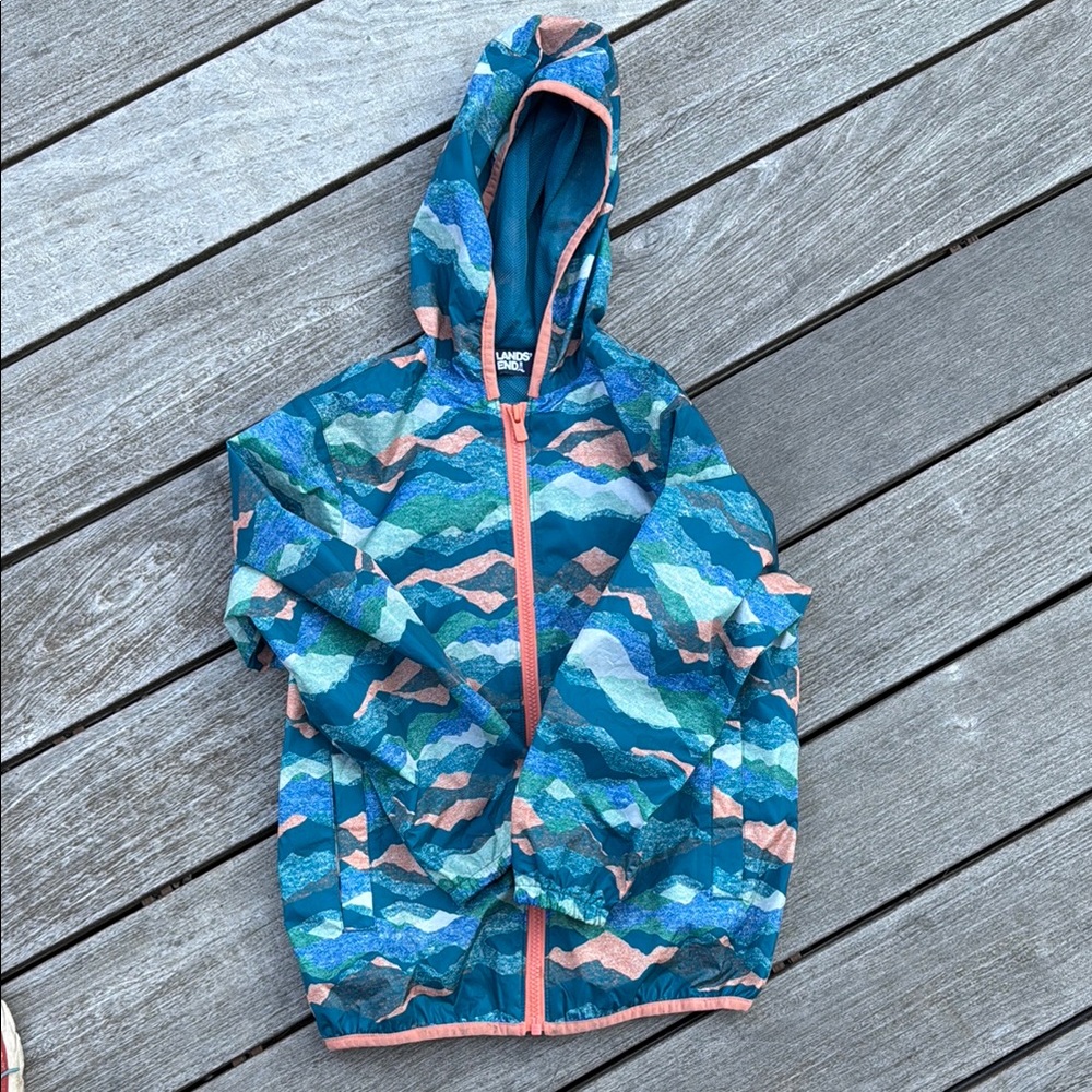 Lands’ Wnd Kids' Wave Pattern Hooded Jacket